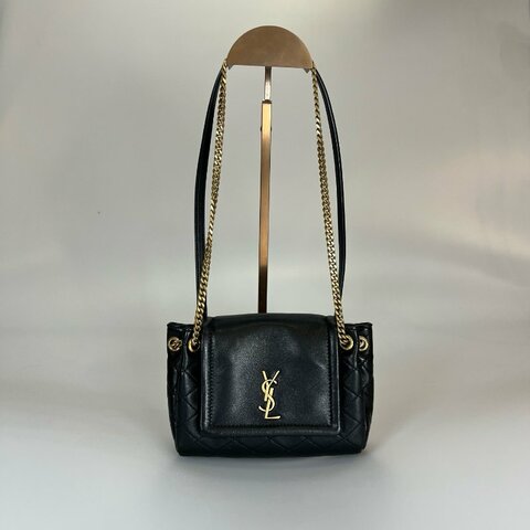 YSL 672738  黑金NOLITA肩背包