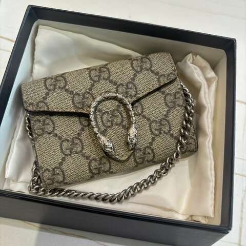 Gucci Dionysus 老花迷你鍊帶零錢包