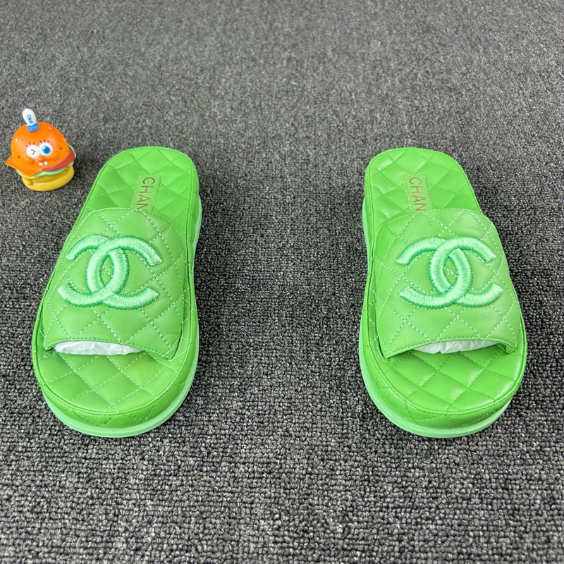 Chanel香奈兒綠色羊皮拖鞋 尺碼：36 碼🧡-1