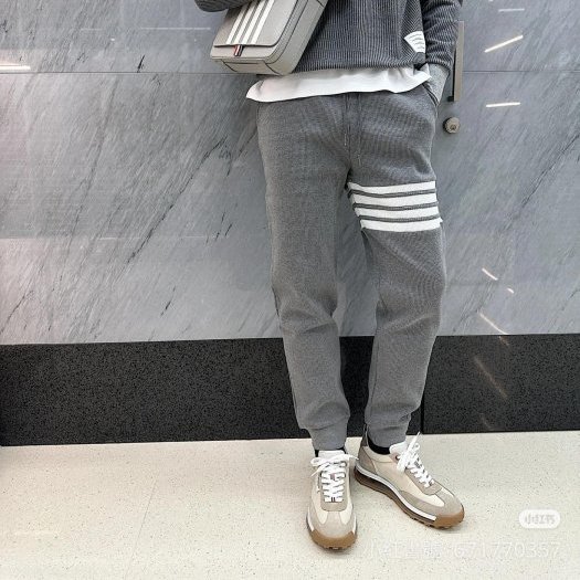 💎Han's house精品服飾💎THOM BROWNE TB 華夫格 針織 立體4杆 褲 日本製 現貨1原價39600-2