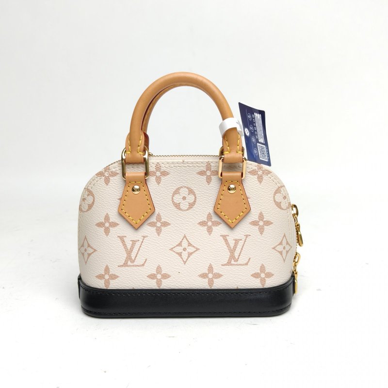 LOUIS VUITTON ALMA貝殼包NANO18米色PVC晶片老花肩背包-2