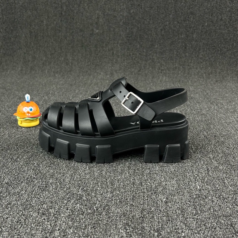 Prada普拉達黑色厚底涼鞋 尺碼：37 碼🧡-2