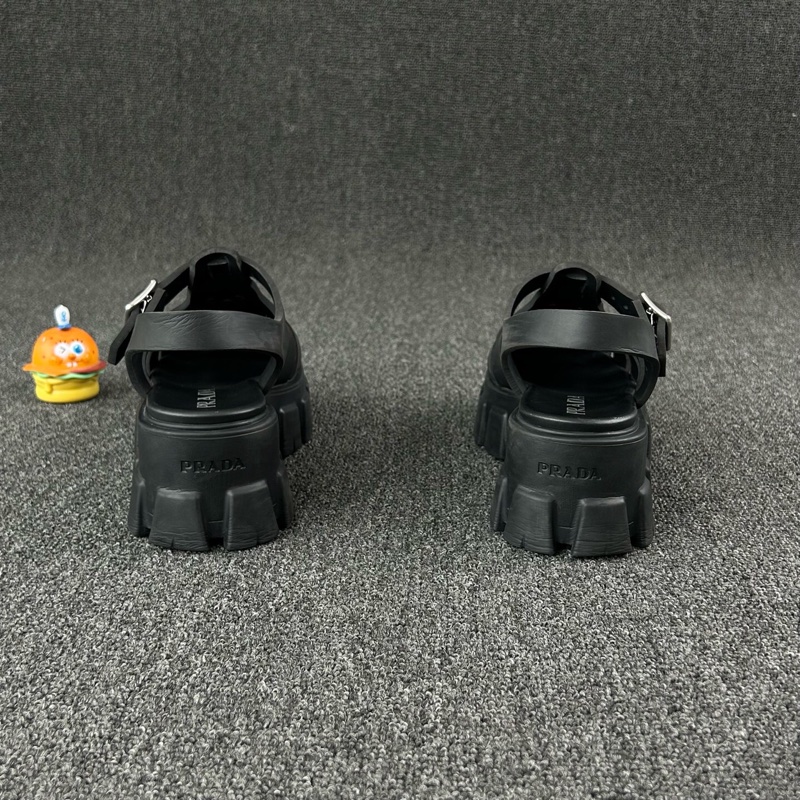 Prada普拉達黑色厚底涼鞋 尺碼：37 碼🧡-4
