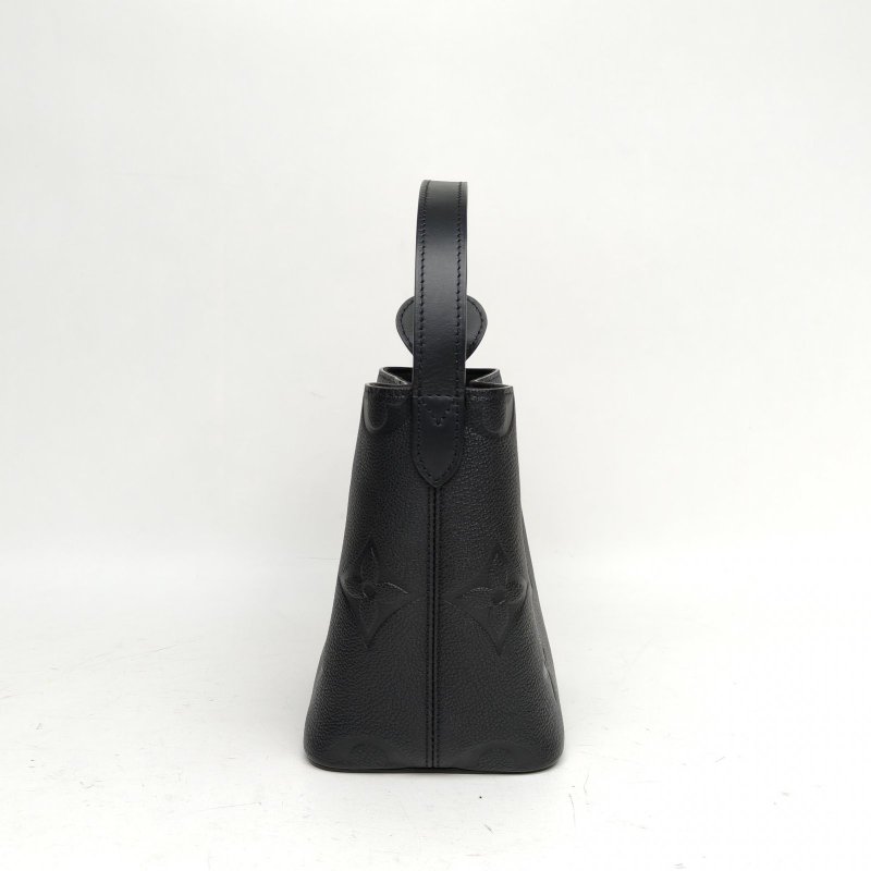 LOUIS VUITTON ALLINBB老花壓紋黑色牛皮金扣晶片肩背包-3