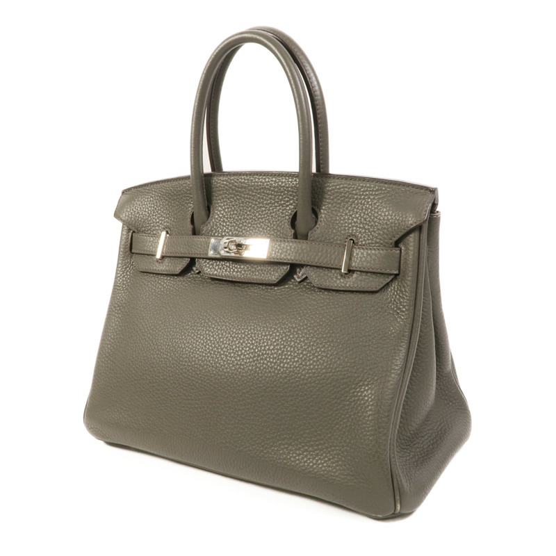 HERMES Togo皮革Birkin 30手挽袋Vert De Gris-2