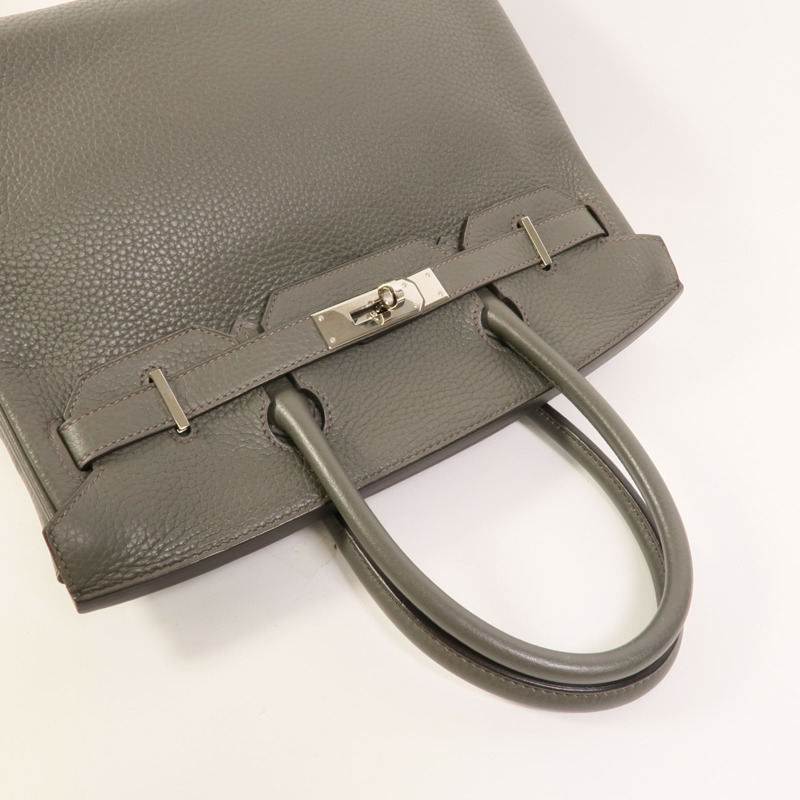 HERMES Togo皮革Birkin 30手挽袋Vert De Gris-5