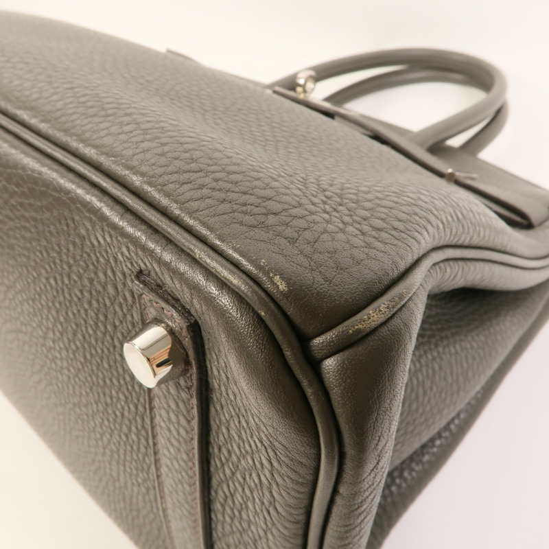 HERMES Togo皮革Birkin 30手挽袋Vert De Gris-12