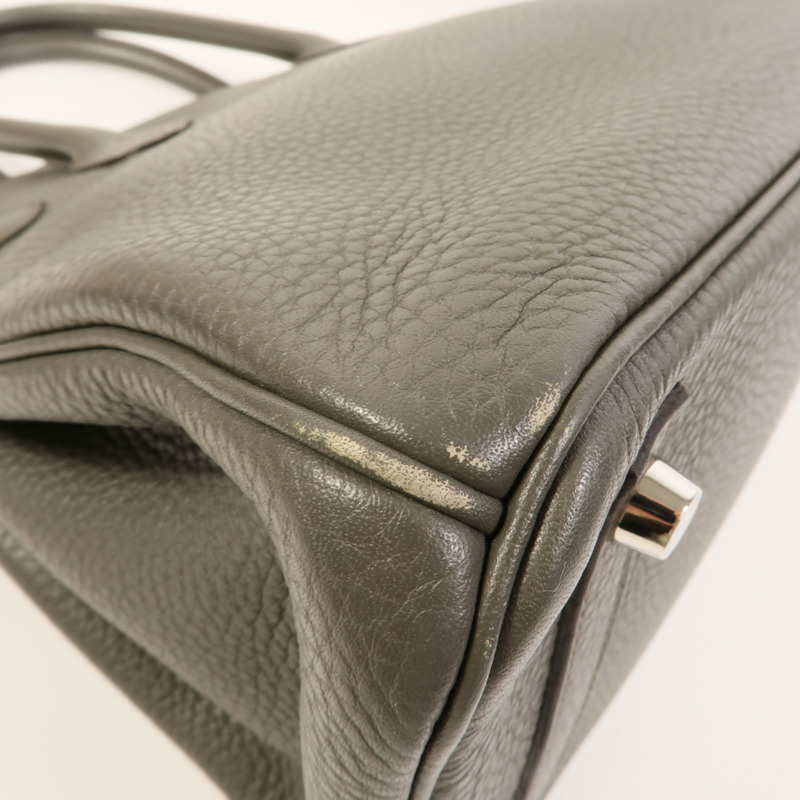 HERMES Togo皮革Birkin 30手挽袋Vert De Gris-13
