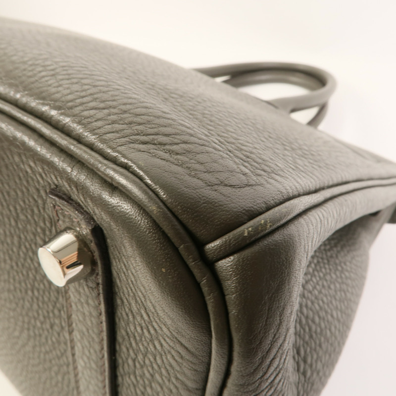 HERMES Togo皮革Birkin 30手挽袋Vert De Gris-14