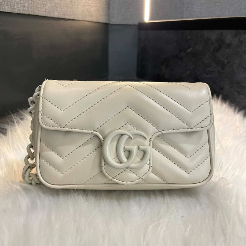 GUCCI MINI馬夢鏈包 白色-0