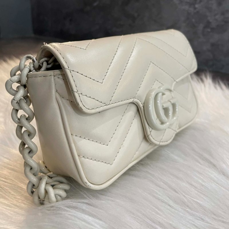 GUCCI MINI馬夢鏈包 白色-1