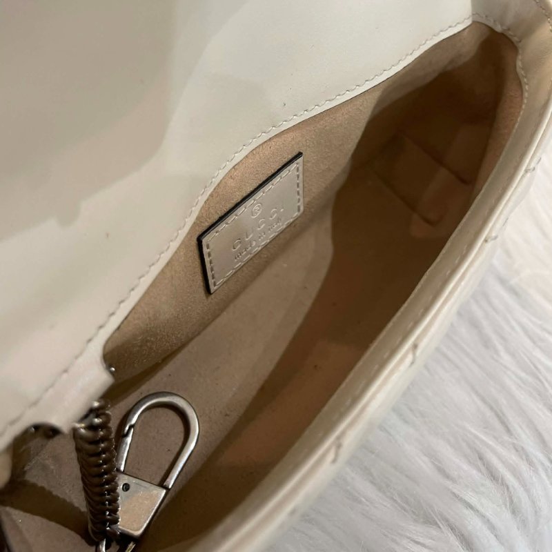 GUCCI MINI馬夢鏈包 白色-5
