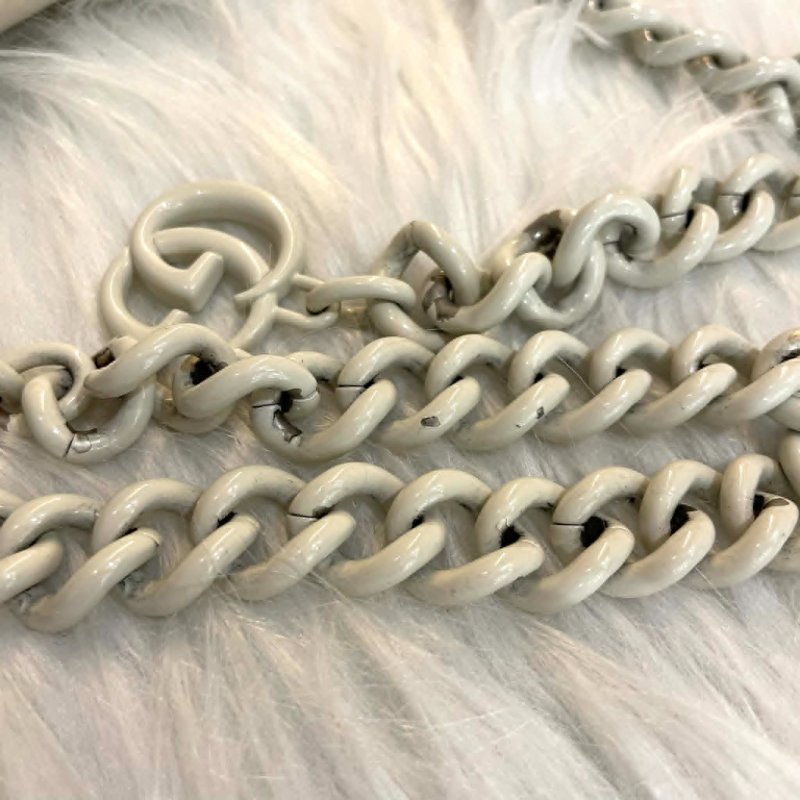 GUCCI MINI馬夢鏈包 白色-6