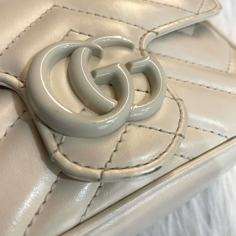 GUCCI MINI馬夢鏈包 白色-7