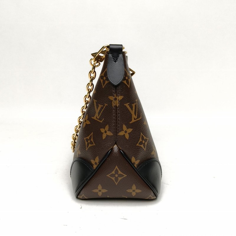 LOUIS VUITTON BOULOGNE牛角包可拆卸肩帶黑色PVC晶片老花肩背包-1