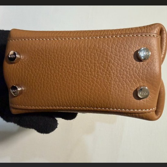 TOD'S T Logo 超小號手提/斜背二用皮革手機包(棕色)-2