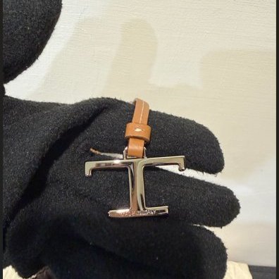 TOD'S T Logo 超小號手提/斜背二用皮革手機包(棕色)-3