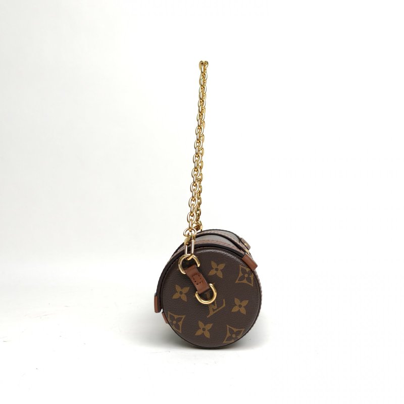 LOUIS VUITTON PAPILLON巴比龍TRUNK鏈條圓桶包老花PVC晶片肩背包-1