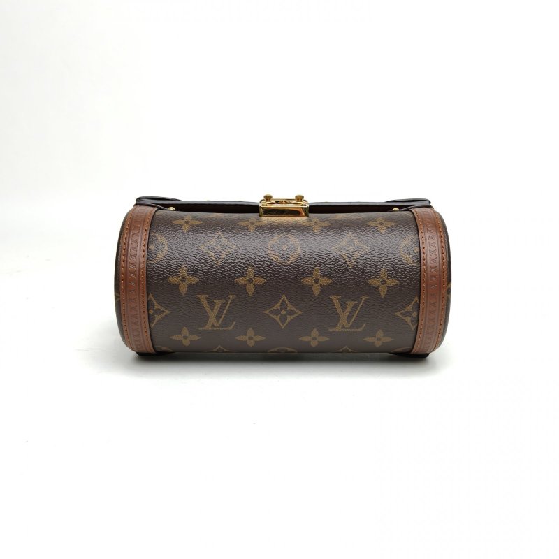 LOUIS VUITTON PAPILLON巴比龍TRUNK鏈條圓桶包老花PVC晶片肩背包-4
