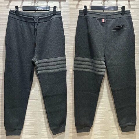 💎Han's house精品服飾💎THOM BROWNE TB 華夫格 針織 立體4杆 褲 日本製 現貨2 深灰原價39600