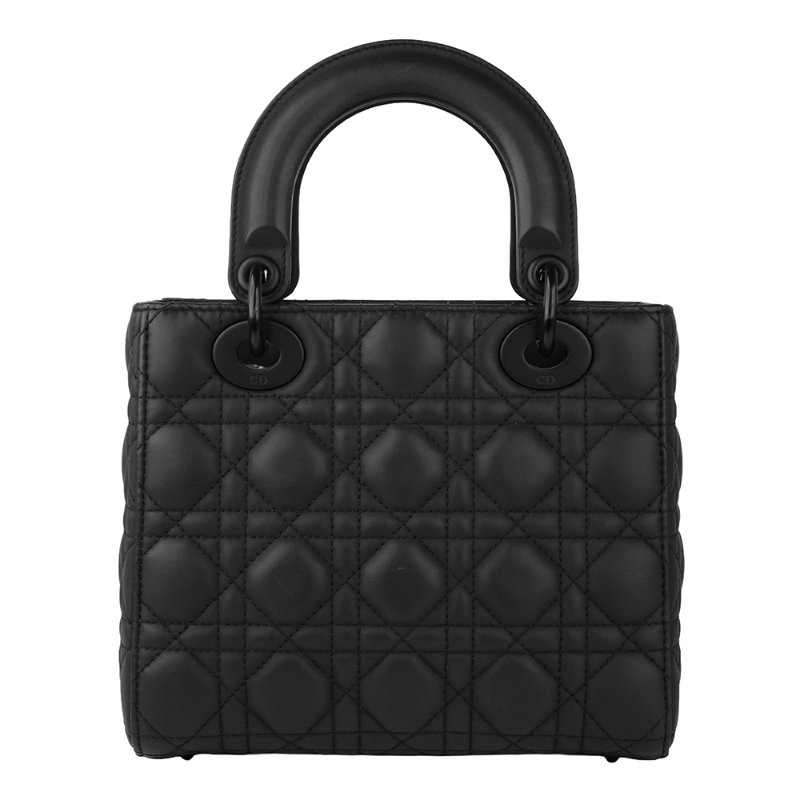 KESH 凱仕國際精品【極黑稀有、低調奢華】DIOR Lady Dior Matte Black 4 格戴妃包｜全黑啞光版本｜手提肩背兩用-3