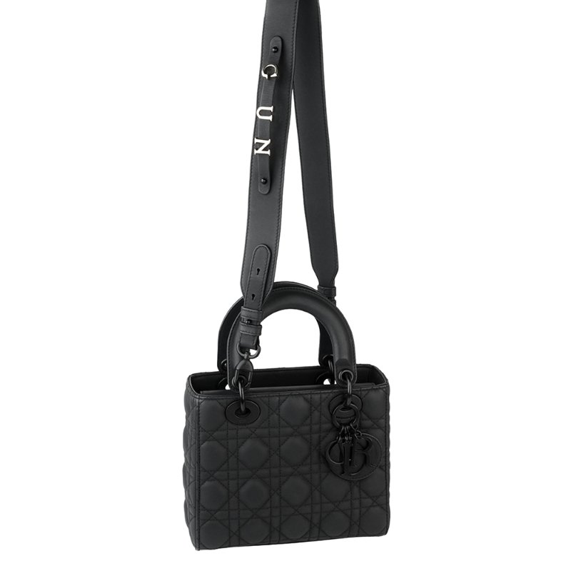 KESH 凱仕國際精品【極黑稀有、低調奢華】DIOR Lady Dior Matte Black 4 格戴妃包｜全黑啞光版本｜手提肩背兩用-4