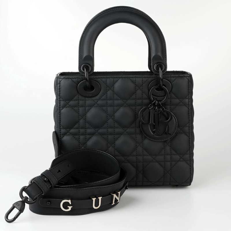 KESH 凱仕國際精品【極黑稀有、低調奢華】DIOR Lady Dior Matte Black 4 格戴妃包｜全黑啞光版本｜手提肩背兩用-8
