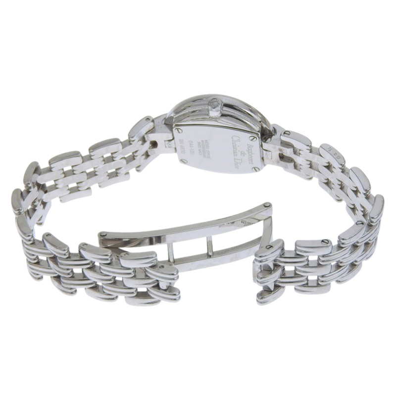 Christian Dior Bakira腕錶 D44-120 不鏽鋼銀色石英類比黑色錶盤 女士款-4