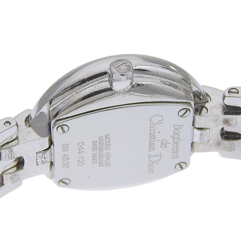 Christian Dior Bakira腕錶 D44-120 不鏽鋼銀色石英類比黑色錶盤 女士款-5