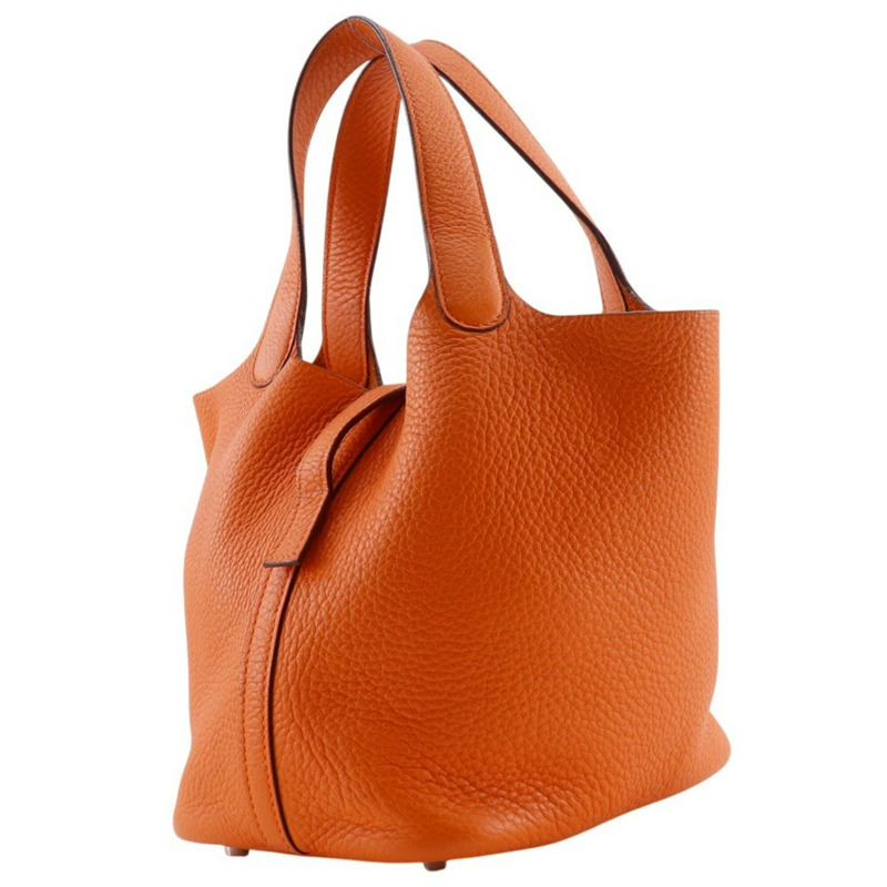 Hermes Picotin PM 手提包，Taurillon Clemence 皮革，2004 年款，橘色，□H PicotinPM，女式。-1