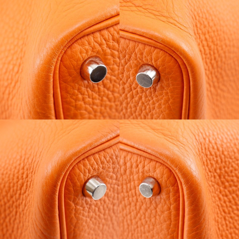 Hermes Picotin PM 手提包，Taurillon Clemence 皮革，2004 年款，橘色，□H PicotinPM，女式。-3