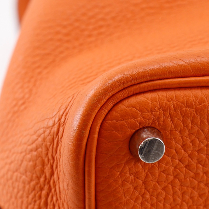 Hermes Picotin PM 手提包，Taurillon Clemence 皮革，2004 年款，橘色，□H PicotinPM，女式。-8