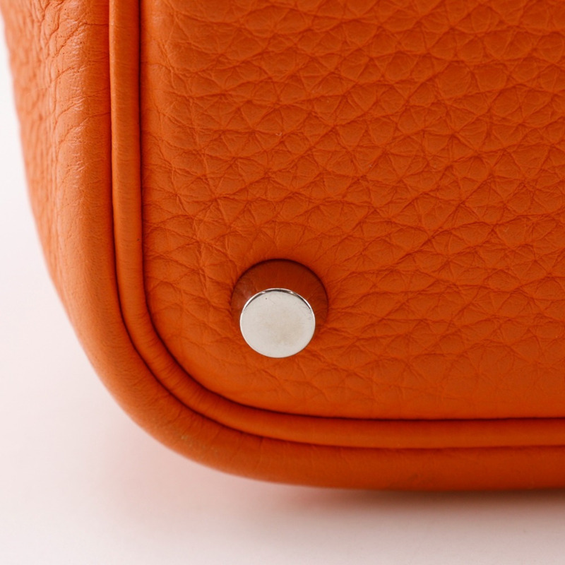 Hermes Picotin PM 手提包，Taurillon Clemence 皮革，2004 年款，橘色，□H PicotinPM，女式。-14