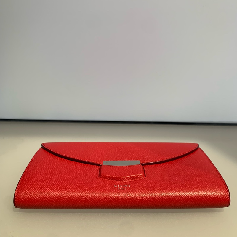 CELINE玫紅色長款錢包尺寸牛皮尺寸20cm×2cm×10cm-7