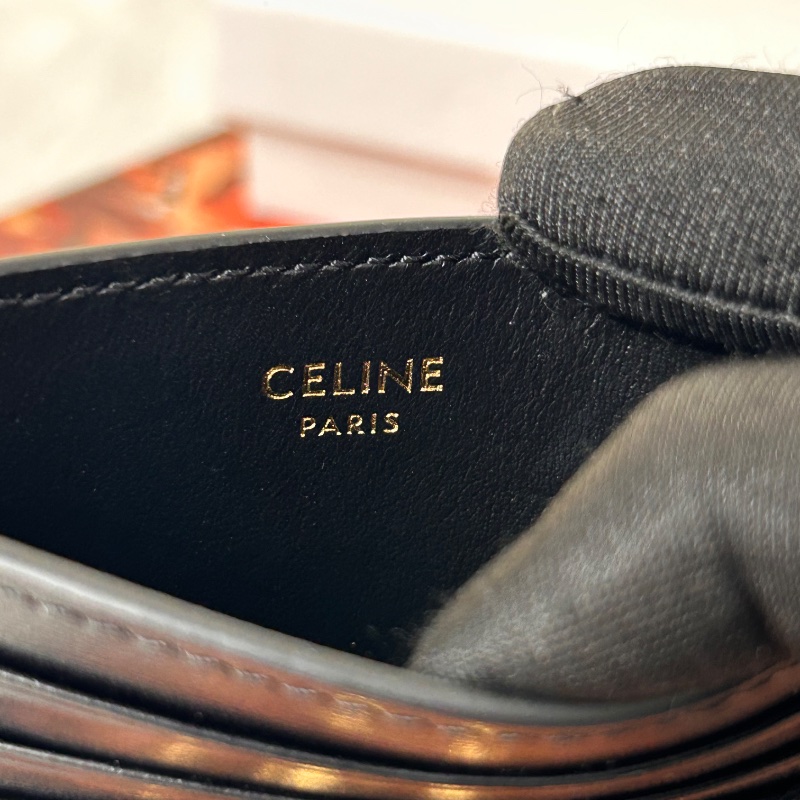 Celine Triomphe 凱旋門壓紋亮澤6卡卡片夾-8