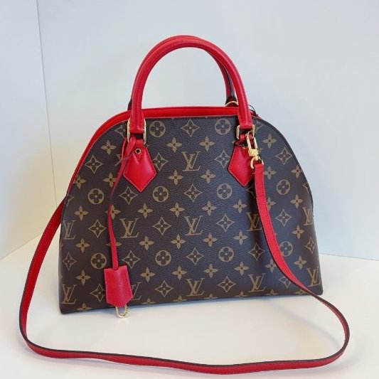 路易威登/Louis Vuitton Alma BB 老花拼紅貝殼手提包-0