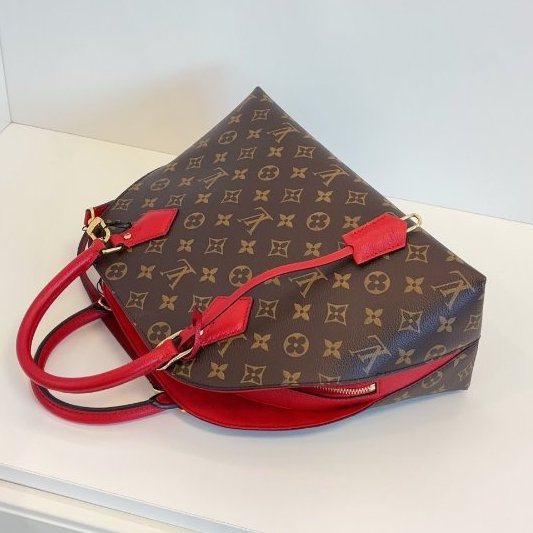 路易威登/Louis Vuitton Alma BB 老花拼紅貝殼手提包-5
