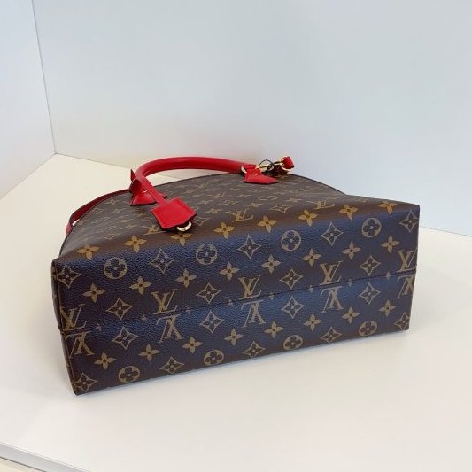 路易威登/Louis Vuitton Alma BB 老花拼紅貝殼手提包-8