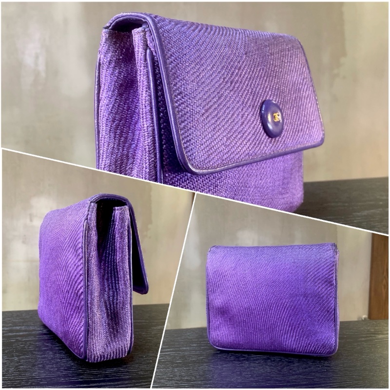 極罕中古紫羅蘭色拉菲編織單肩包 Rare Chanel Vintage Shoulder Bag In Violet-2
