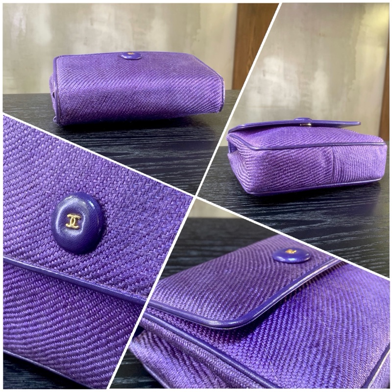 極罕中古紫羅蘭色拉菲編織單肩包 Rare Chanel Vintage Shoulder Bag In Violet-3