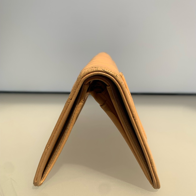 CHANEL粉色羊皮長款錢包 尺寸18cm×2cm×10cm-2