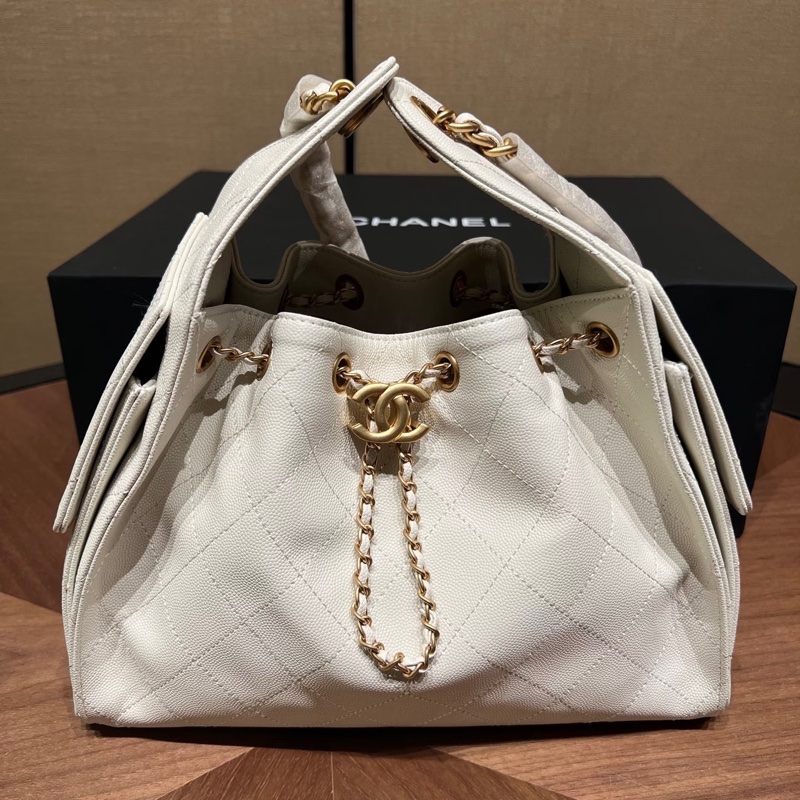 Chanel 25 mini white GHW bag-0