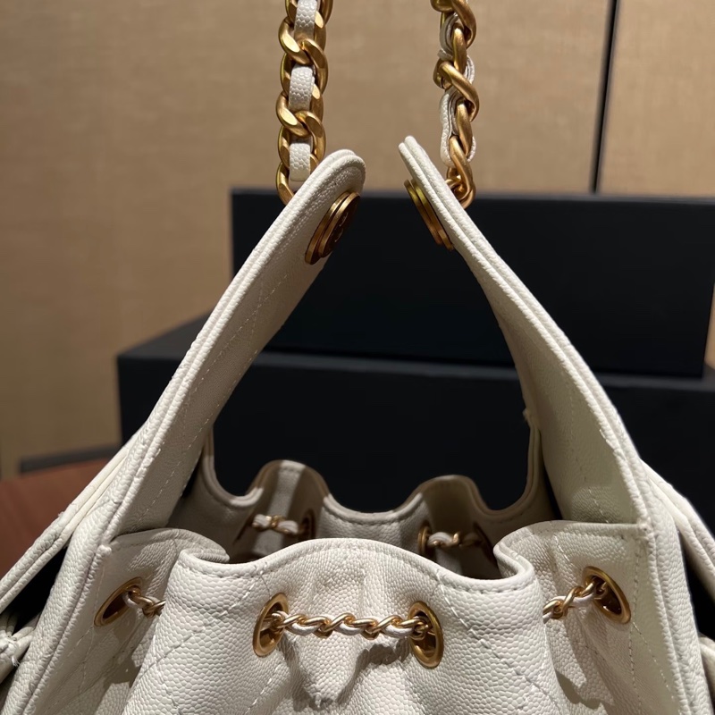 Chanel 25 mini white GHW bag-3