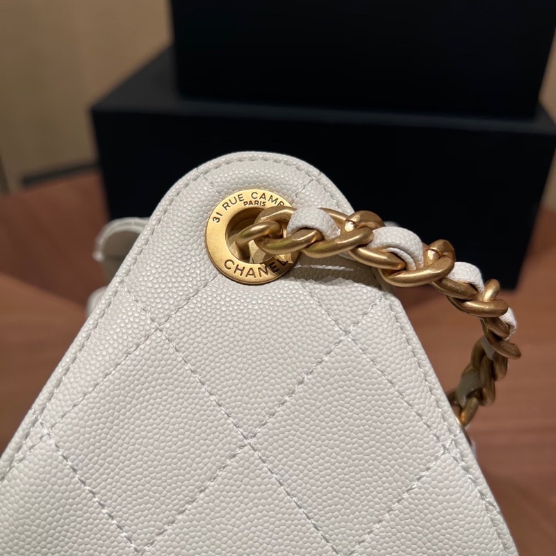 Chanel 25 mini white GHW bag-4