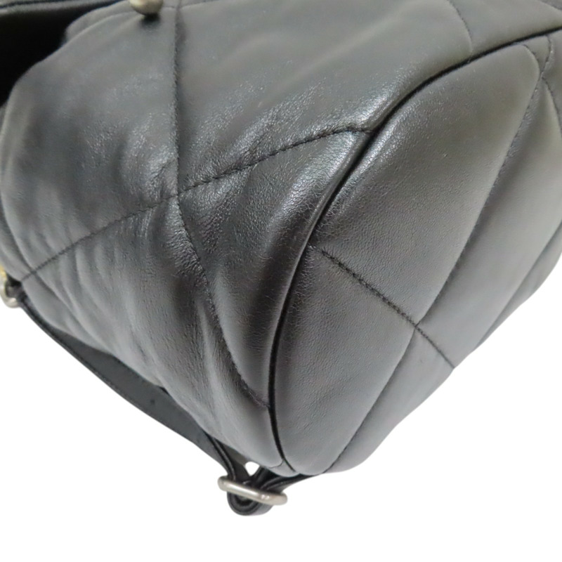黑色 菱格紋 羊皮 19 後背包 金扣【CHANEL 香奈兒】 AS4223-7