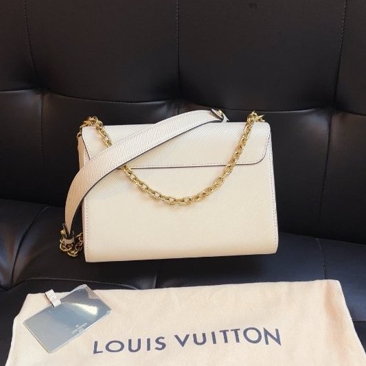閒置新 路易威登/Louis Vuitton 白色金扣Twist鏈條包 中號 芯片款-1