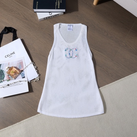 Chanel 透氣彩色雙C刺繡背心
