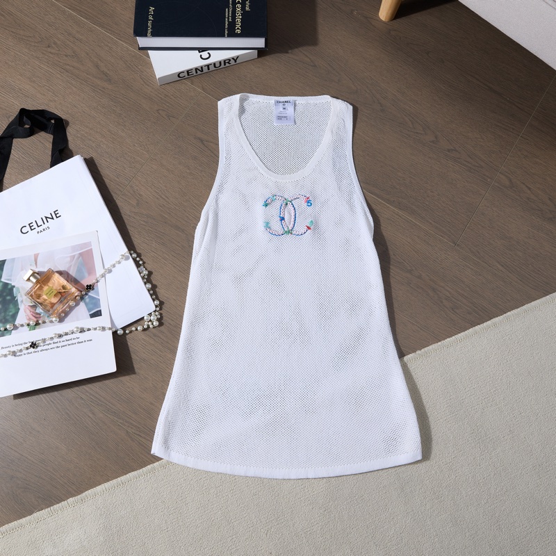 Chanel 透氣彩色雙C刺繡背心-0
