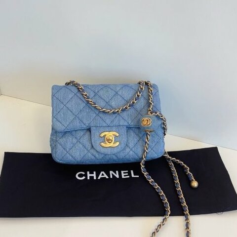 近新品 香奈兒/Chanel 牛仔CF金球方胖子 芯片款