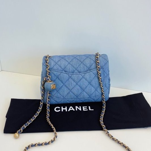 近新品 香奈兒/Chanel 牛仔CF金球方胖子 芯片款-1